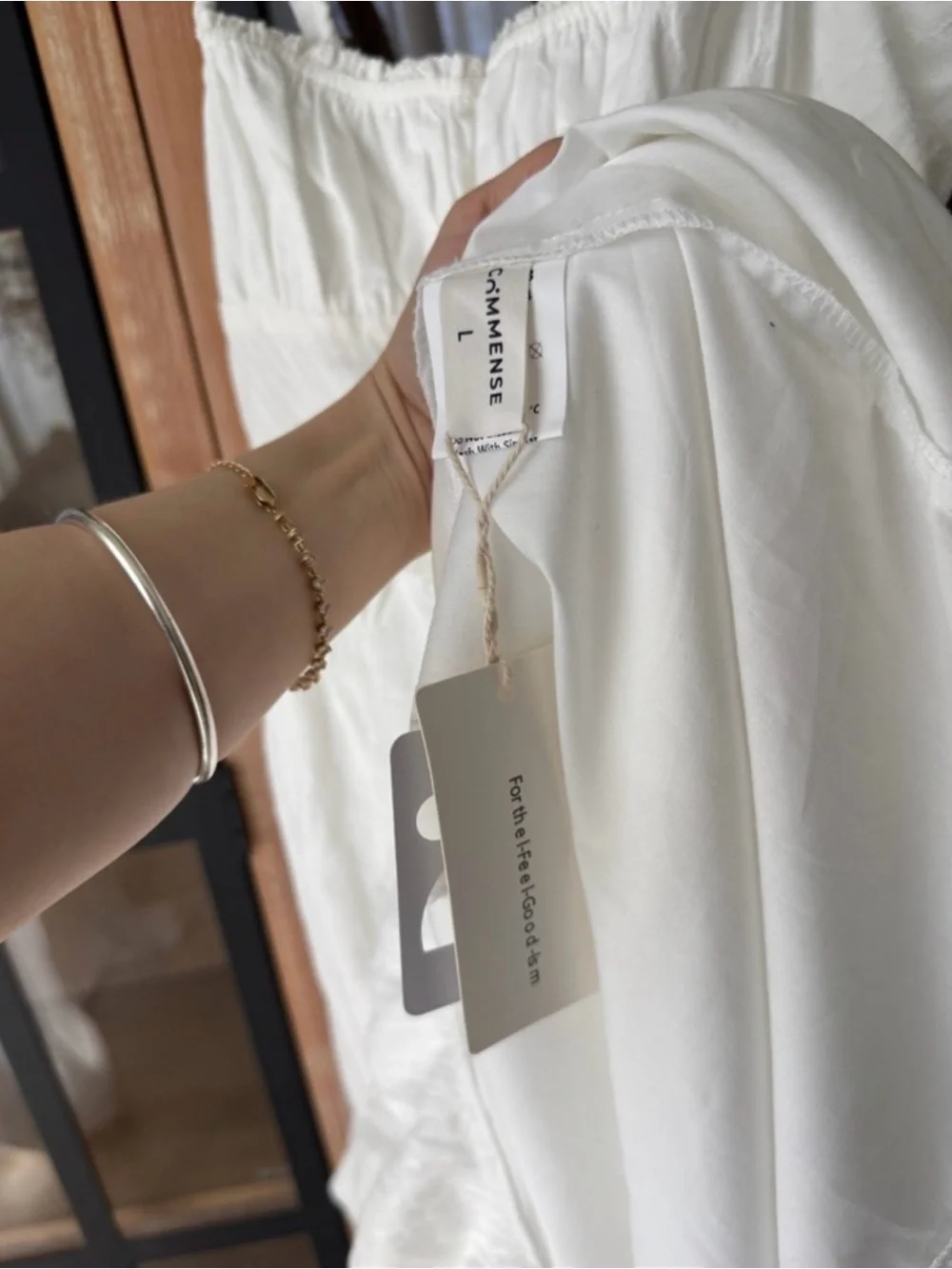 Commense White High-Low Sundress with Ruffle Hem - Picture 5 of 9